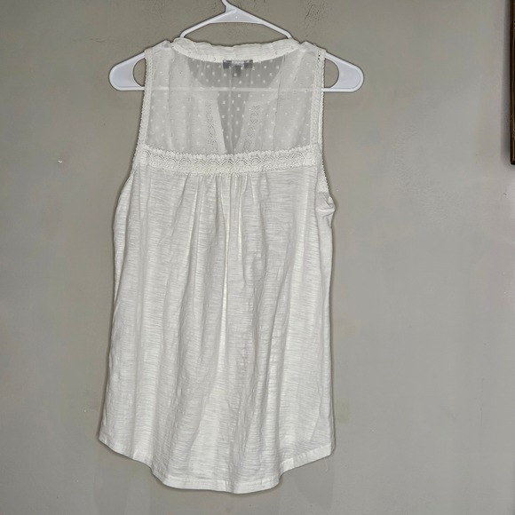 White Lace Coquette Tunic Tank Size L Fairy‎ Romantic Dainty Feminine - Picture 2 of 9